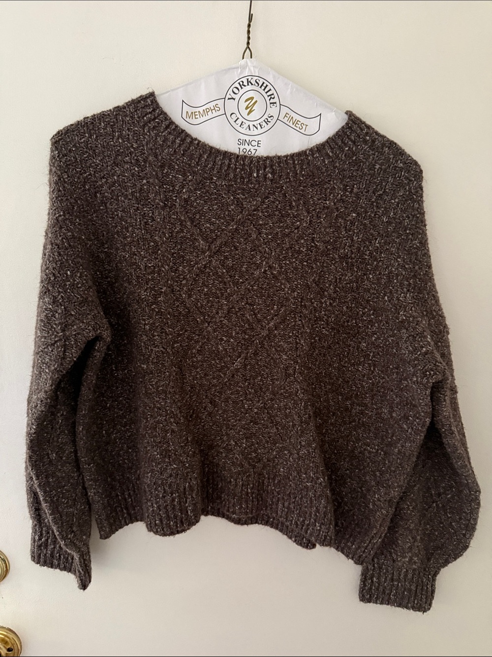 Lucky Brand Chunky Crewneck Sweater in Dark Brown